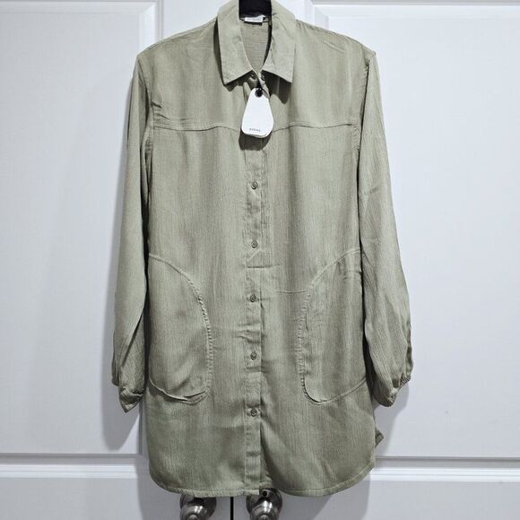 Nwt - prAna - XS Women's Fernie Shirt Swim Cover-Up In Sweet Agave/Green - Picture 5 of 7